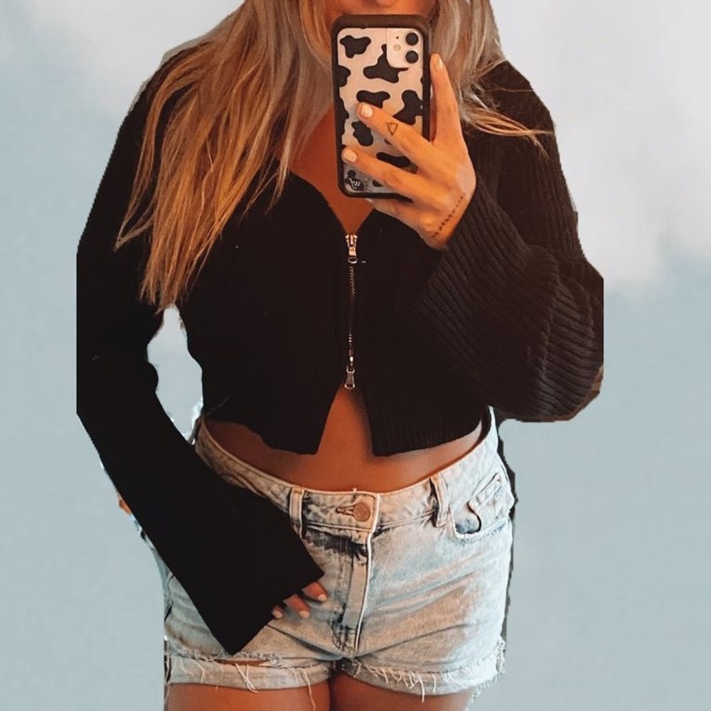 Black zipper sweater